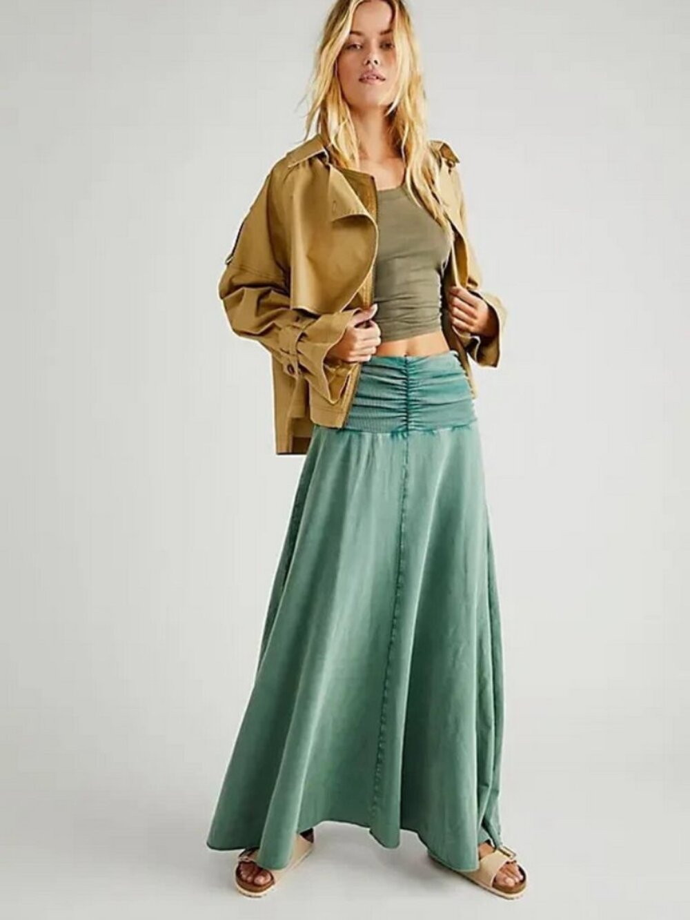 Free People FP One Melanie Convertible Skirt Smocked Ruched Dress XS